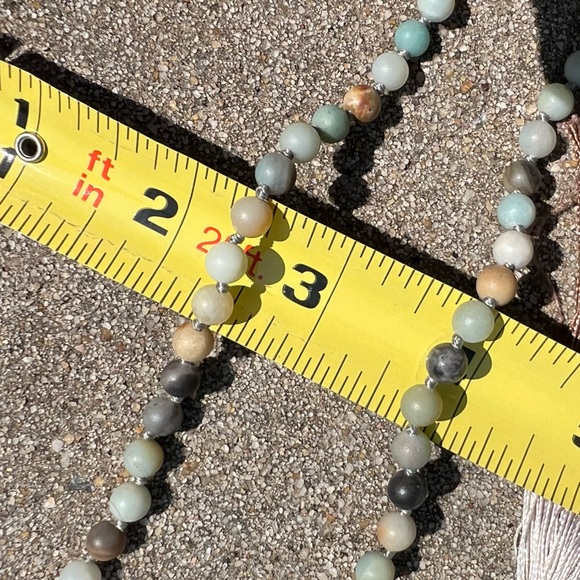 OKIKO Japan Gemstone 108 Mala Beads Necklace tassel hand knotted - Picture 8 of 8